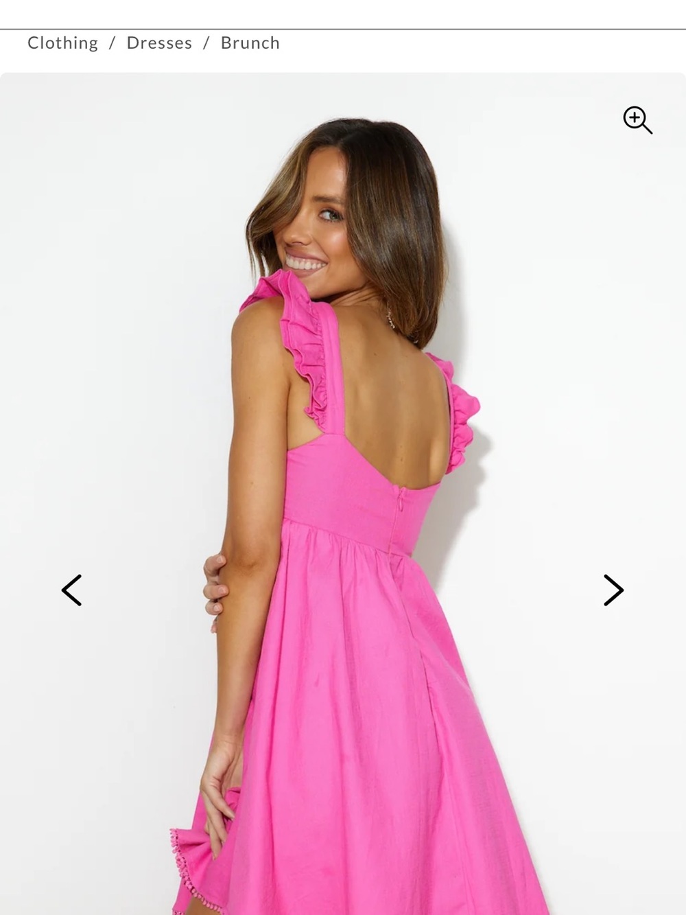 READY FOR BRUNCH MINI DRESS HOT PINK
